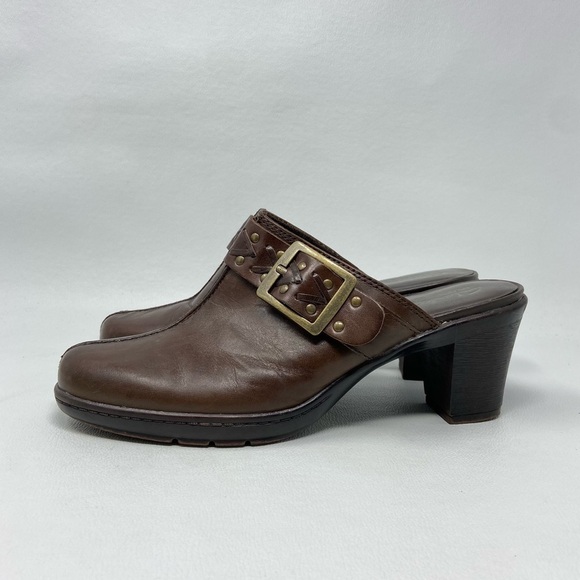 Clarks Bendables Mirabelle Holly Leather Buckle Mule Clog Shoe 83545 Women 8 M - Picture 4 of 13